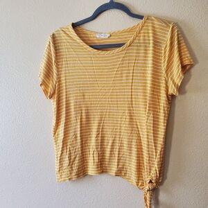 Olivia Rae Yellow Striped Women's Top